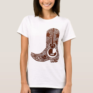 T-shirt Étoile solitaire le Texas de bottes de cowboy de