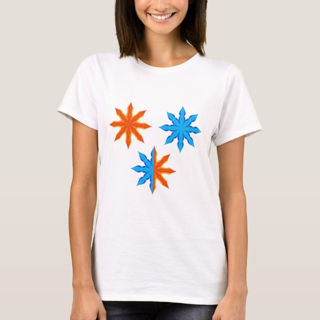 T-shirt Étoiles à huit branches de feu et de glace (Devant)