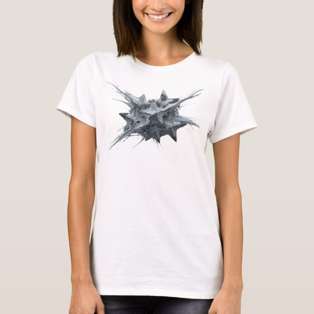 T-shirt Étoiles Abstraites Argentées Design Original Éléga (Devant)