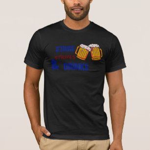 T-shirt Étoiles Bandes & Boissons Drôle Patriotique 4 juil