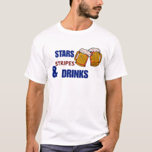 T-shirt Étoiles Bandes & Boissons Drôle Patriotique 4 juil