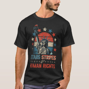 T-shirt Étoiles Bandes Et Droits De L'Homme Drôle 4 Juille
