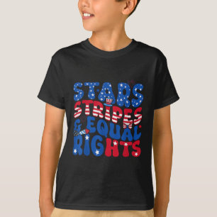 T-shirt Étoiles Bandes Et Droits Égaux 4 Juillet Femmes 