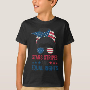 T-shirt Étoiles Bandes Et Droits Égaux 4 Juillet Femmes