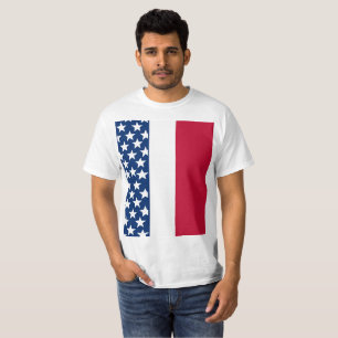 T-shirt Étoiles blanches bleues rouges joyeux Jour de l'In