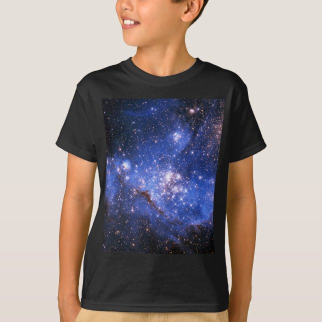 T-shirt Étoiles Bleu Bleu Embrionique (Devant)