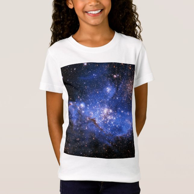 T-Shirt Étoiles Bleu Bleu Embrionique (Devant)