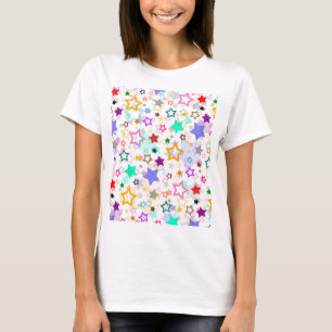 T-shirt Étoiles colorées blanches 