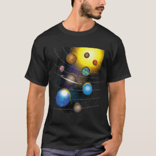 T-shirt Étoiles cool Et Système Solaire Pour Les Joueurs E