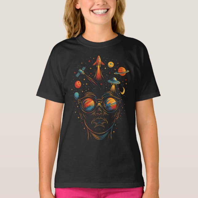 T-shirt Étoiles dans mes yeux Psychedelic Space Sci-Fi & C (Devant)