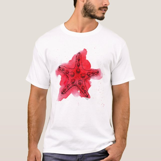 T-shirt Étoiles de mer d'aquarelle (Devant)