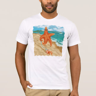 T-shirt Étoiles de mer marchant sur la plage
