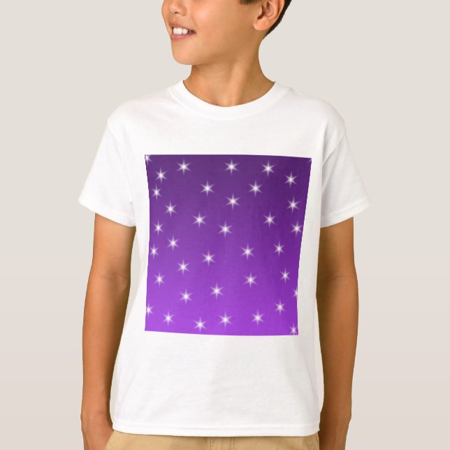 T-shirt Étoiles de pourpre et blanches, modèle (Devant)