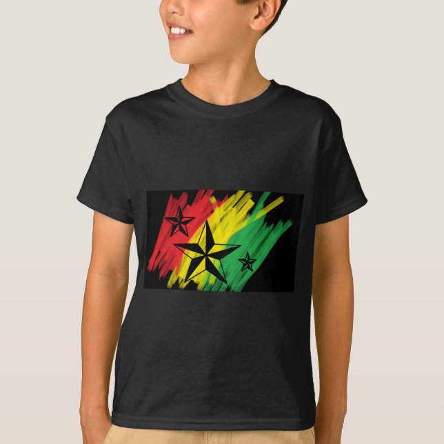 T-shirt étoiles de reggae (Devant)
