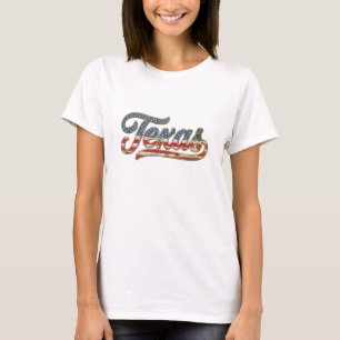 T-shirt Étoiles et bandes patriotiques vintage du Texas, r