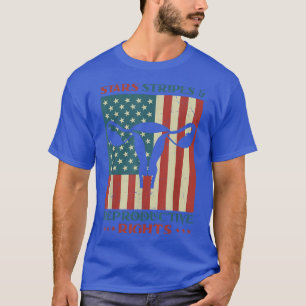 T-shirt Étoiles Et Grèves Et Droits De Reproduction Vintag