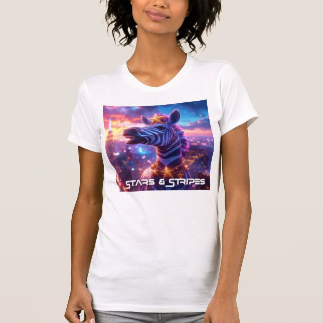 T-shirt Étoiles et rayures avec Zebra Zanzibar - (Devant)