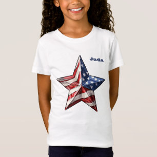 T-Shirt "Étoiles et rayures" Étoile en forme de nom fille