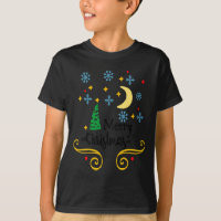 Étoiles Lune Flocons Et Joyeux Noël Enfants