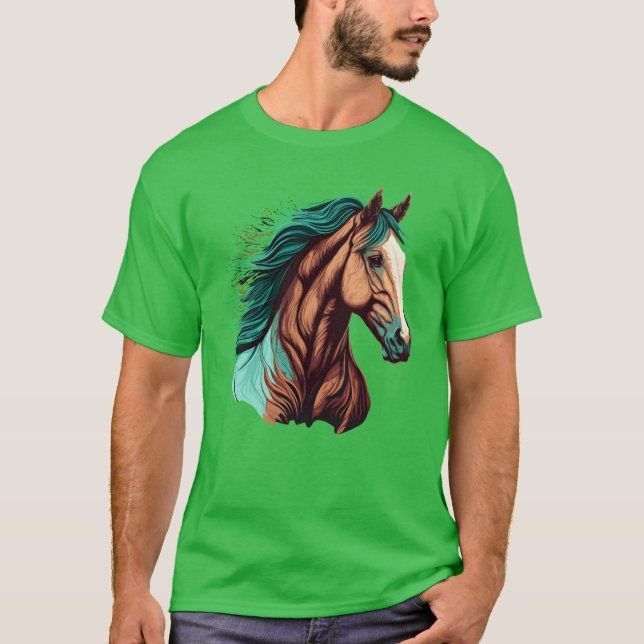 T-shirt Étonnante Cheval Head Amis de l'artisanat (Devant)