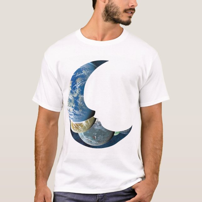 T-shirt Étrange Nouveau Monde Alien Planète Montage (Devant)