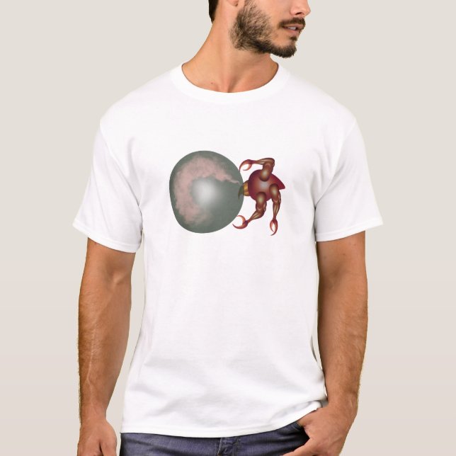T-shirt Étrange oiseau sans ailes reniflant une bulle (Devant)