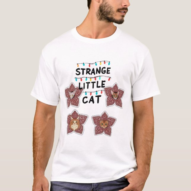 T-shirt Étrange Petit Chat - Chats Mignons en Dessin de Fl (Devant)