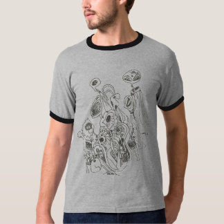 T-shirt étranger gris et noir