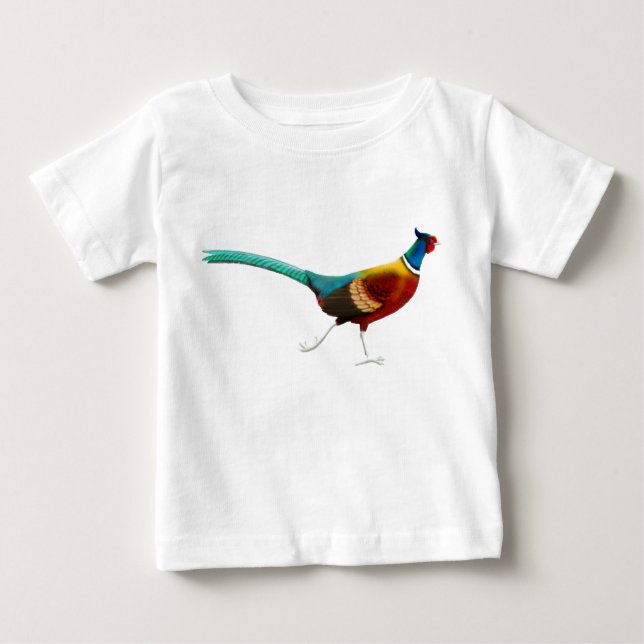 T-shirt étranglé de nourrisson de faisan d'anneau (Devant)