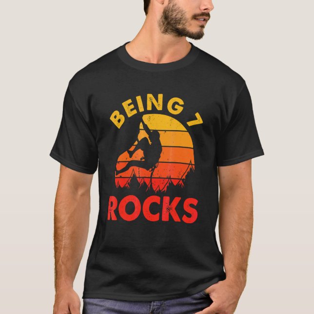 T-shirt Être 7 Rocks Retro Climber Anniversaire (Devant)