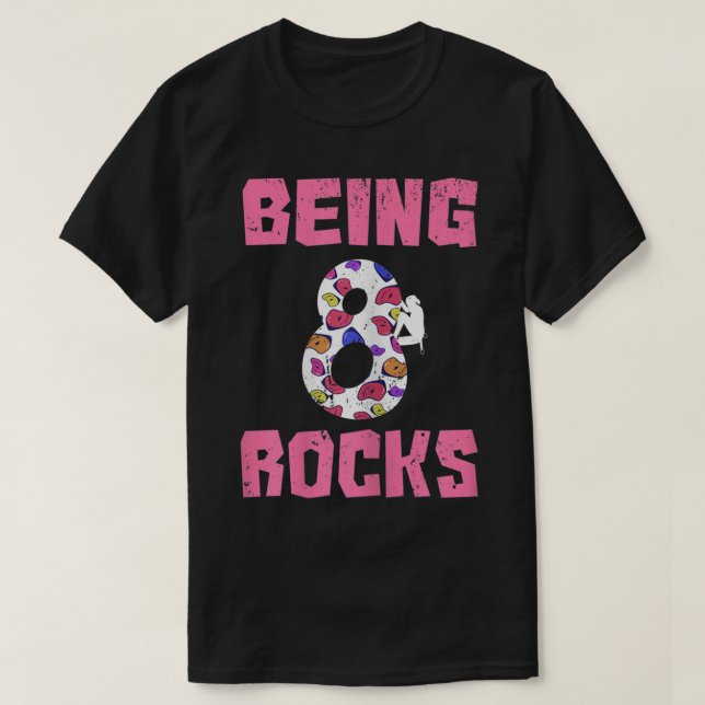 T-shirt Être 8 Rocks Anniversaire Escalade fille (Design devant)