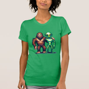 T-shirt Être Alien extra-terrestre et art Pixel Bigfoot