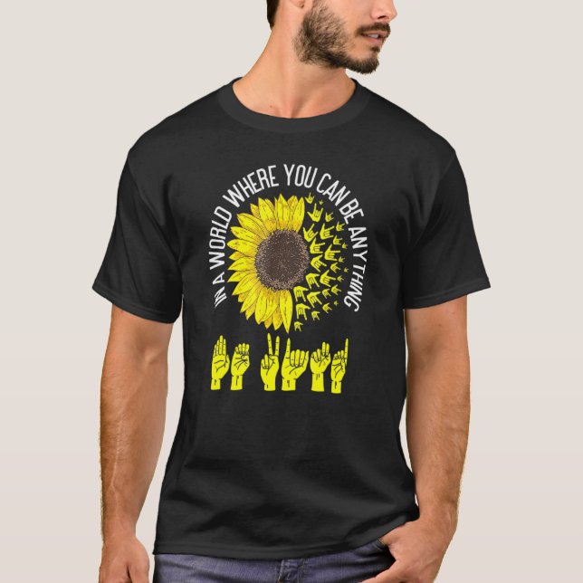 T-shirt Être comme ASL Langue des Signes Interprète Sourd (Devant)