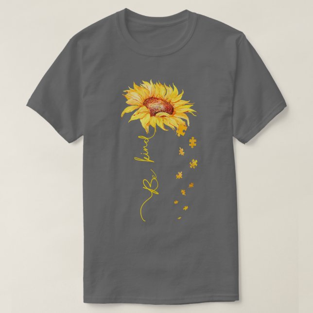 T-shirt Être comme Tournesol Puzzle Pièces Sensibilisation (Design devant)