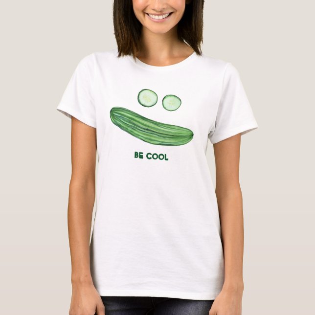 T-shirt Être COOL en tant que Concombre Funny Watercolor F (Devant)