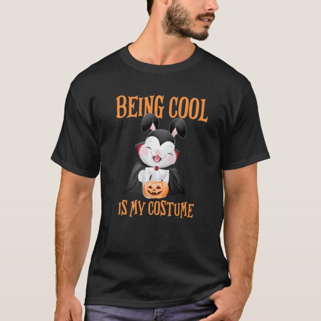 T-shirt Être Cool Est Mon Costume Fun Bunny Citrouille Hal (Devant)