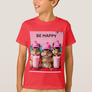 T-shirt être des tamias heureux avec des milkshakes à la f
