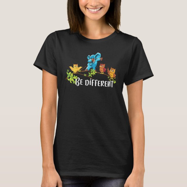 T-shirt Être différent Eléphant Dabbing Dab Amusant Elépha (Devant)