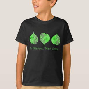 T-shirt Être différent Pensez Recycle Vert, Enfants Jours 