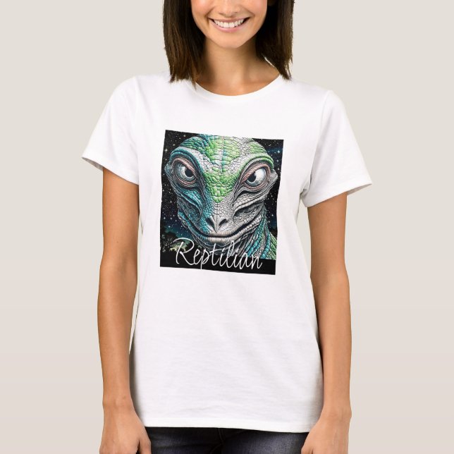 T-shirt Être extraterrestre reptilien homme lézard  (Devant)