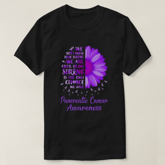 T-shirt Être forte Fleur de la marmite Pourpre Cancer du P (Design devant)