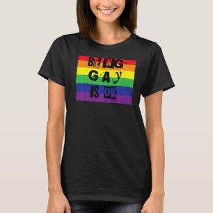 T-shirt Être Gay est OK Gay pride Rainbow Word