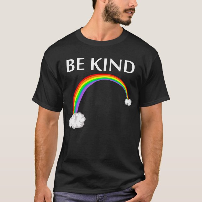 T-shirt être gentil arc-en-ciel (Devant)