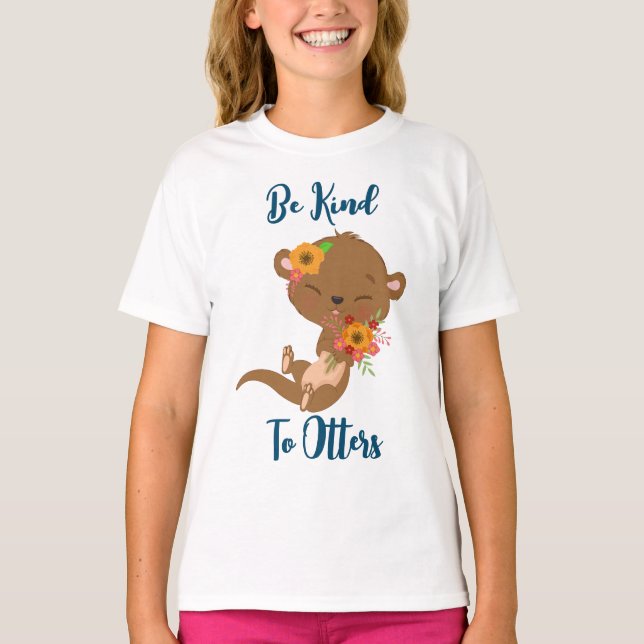 T-shirt Être gentil avec les Otter (Devant)