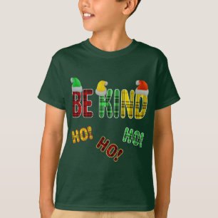 T-SHIRT ÊTRE GENTIL HO HO FUNNY CHRISTMAS PLAID QUOTE