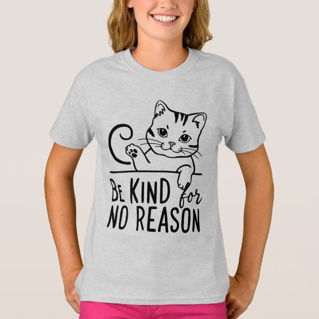 T-shirt être gentil sans raison chat (Devant)