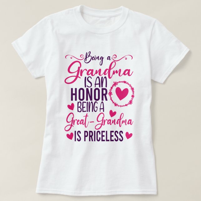 T-shirt Être Grand-Mère Est Un Honneur Être Grand-Mère (Design devant)