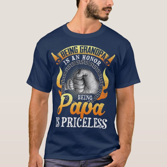 T-shirt Être grand-père est un honneur d'être papa est (Devant)