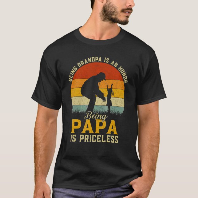 T-shirt Être Grand-Père Est Un Père Honneur Papa Retro San (Devant)