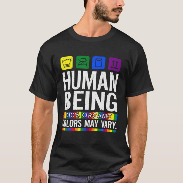 T-shirt Être Humain 100% Couleurs Organiques Peut Varier L (Devant)